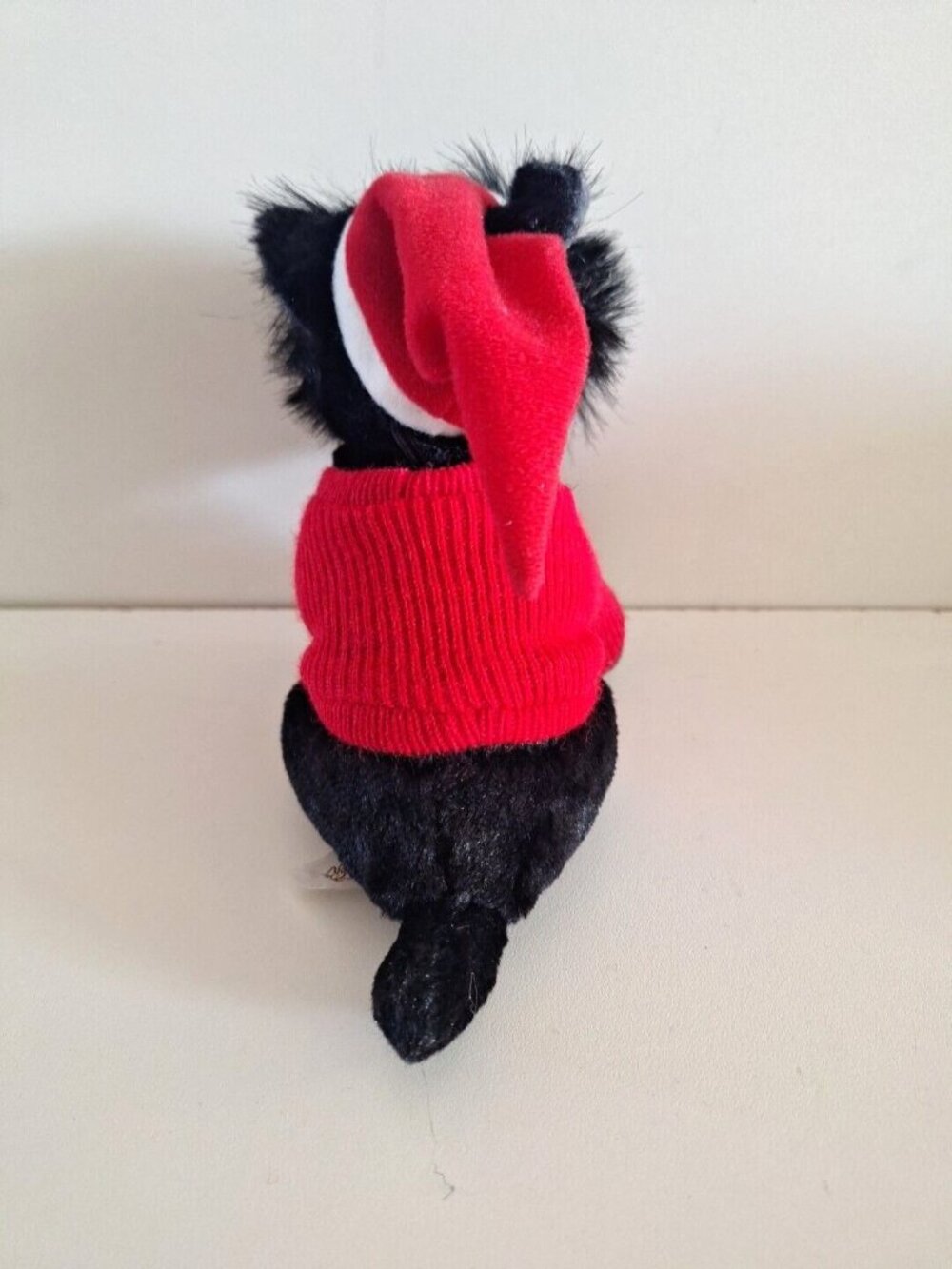 Christmas Terrier Scottie Dog Santa Sweater Hat Bestever Holiday Black Plush - Picture 3 of 10